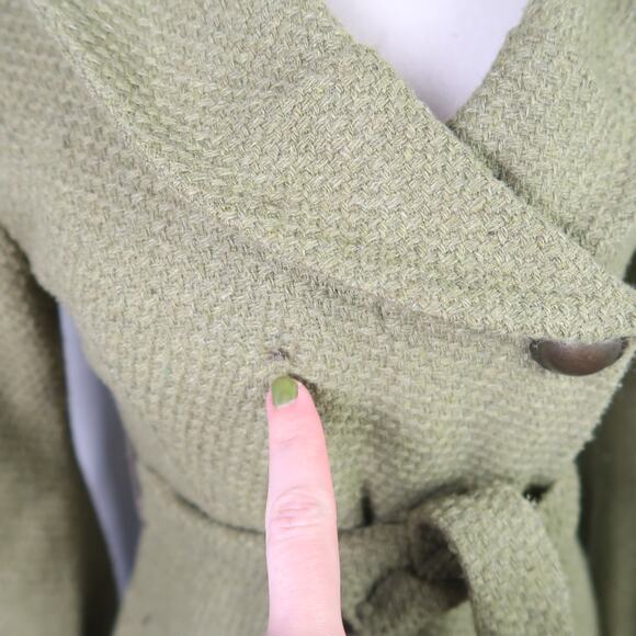 Prima Donna sage green textured frilly mid length coat S - Picture 6 of 9